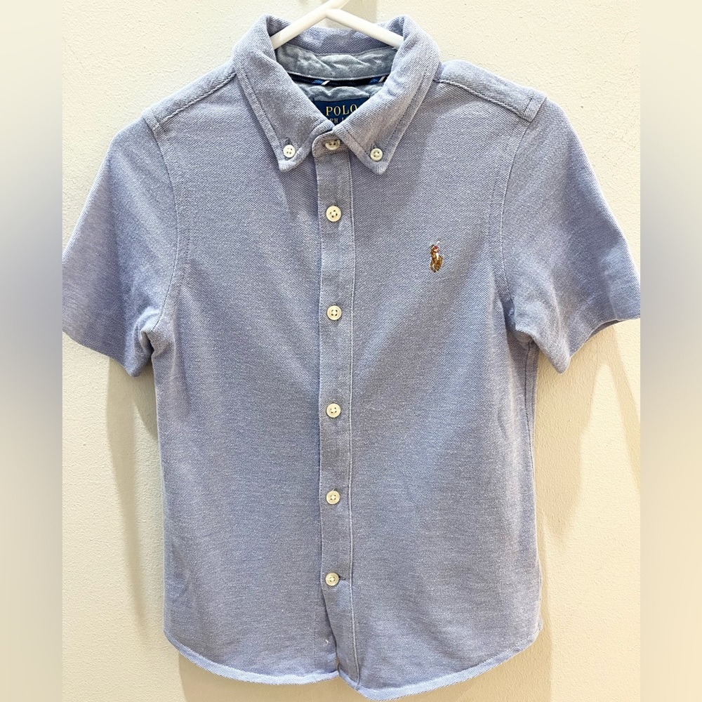 Polo by Ralph Lauren Knit Oxford Short-Sleeve Casual Shirt Boys Blue Size 4T